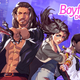A piece of keyart for Boyfriend Dungeon. In it, three people stand wielding complementary weapons with the game's name in the upper right hand corner.